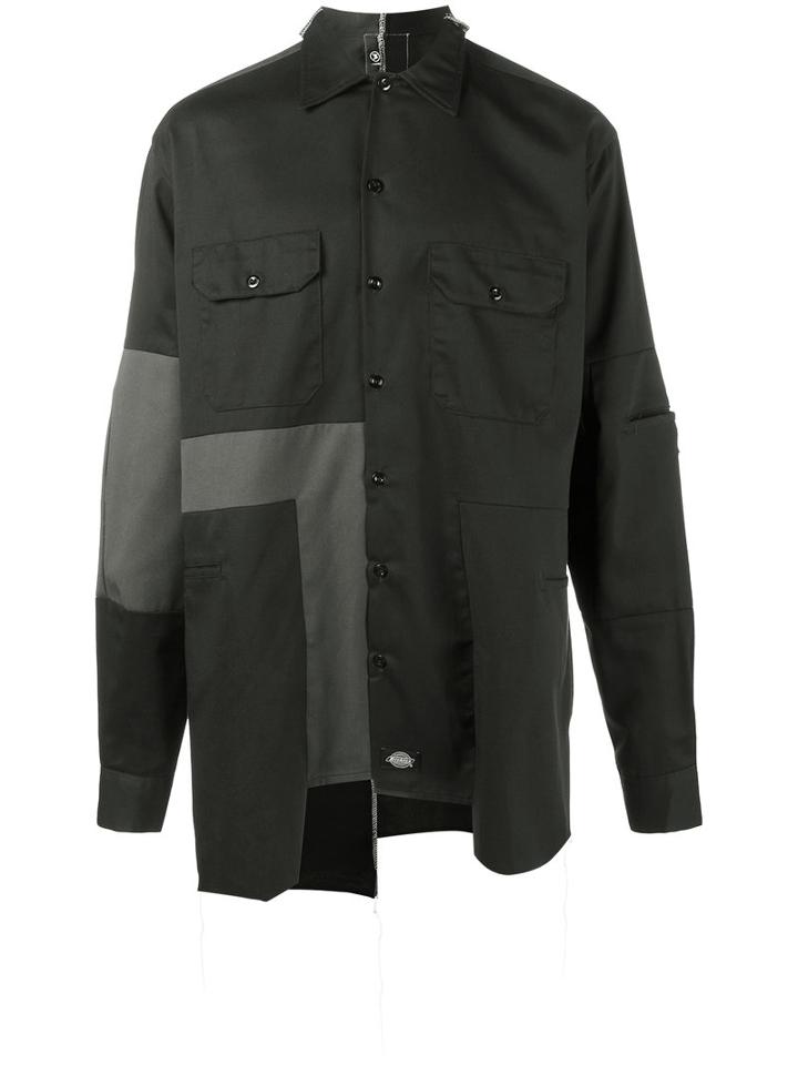 Liam Hodges Patchwork Shirt, Men's, Size: Medium, Black, Cotton