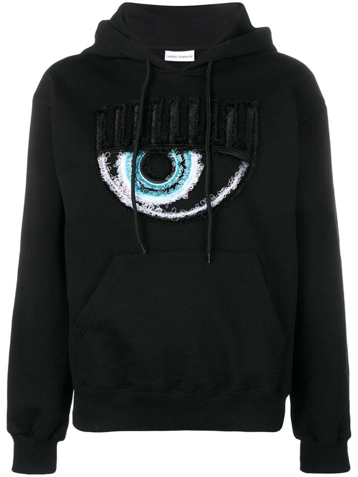 Chiara Ferragni Logomania Distressed Hoodie - Black