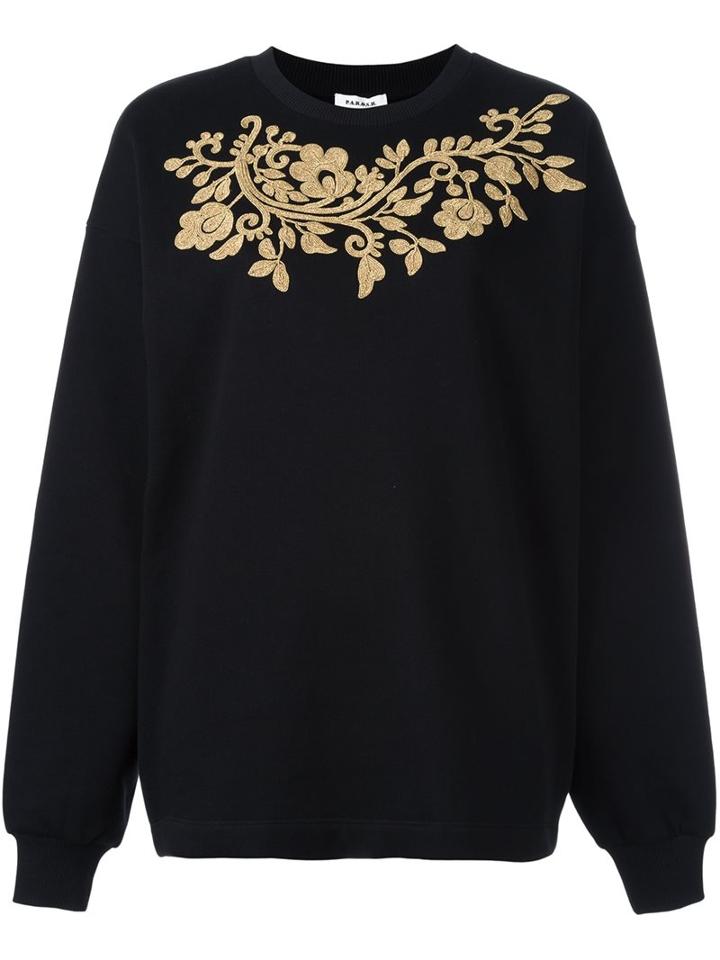 P.a.r.o.s.h. Gold-tone Embroidery Sweatshirt