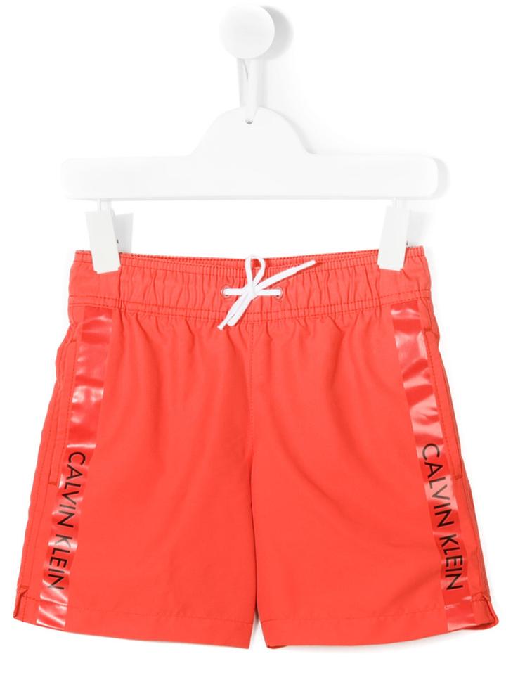 Printed Swim Shorts - Kids - Polyester - 8 Yrs, Red, Calvin Klein Kids