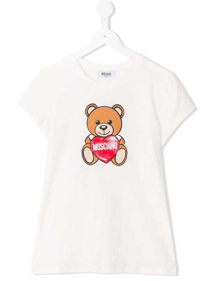 Moschino Kids Bear Print T-shirt, Girl's, Size: 14 Yrs, White