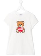 Moschino Kids Bear Print T-shirt, Girl's, Size: 14 Yrs, White