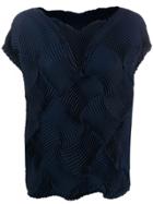 Issey Miyake Pleated Blouse - Blue
