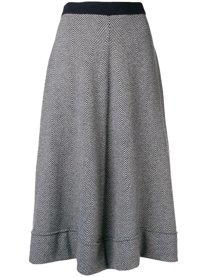 N.peal Flared Knitted Skirt - Blue