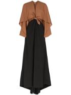 Rosie Assoulin Two-tone Knotted Maxi Dress - Black