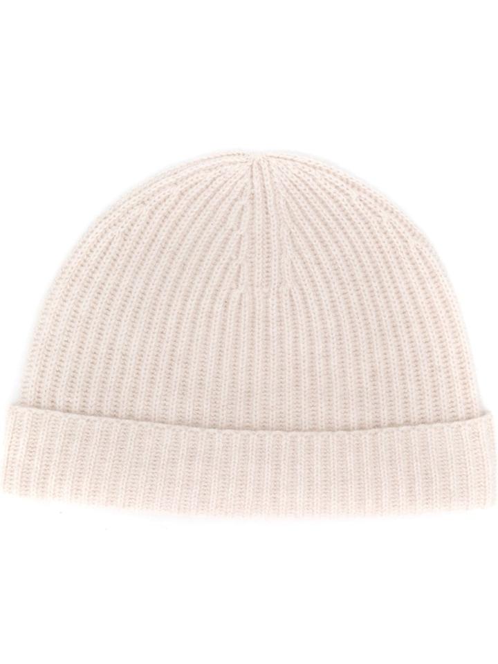 N.peal Ribbed Beanie Hat - Neutrals