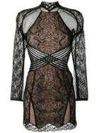 Alexander Wang Sheer Lace Dress, Women's, Size: 4, Black, Silk/nylon/polyester/spandex/elastane