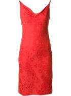 Versace Vintage Fitted Jacquard Dress - Red