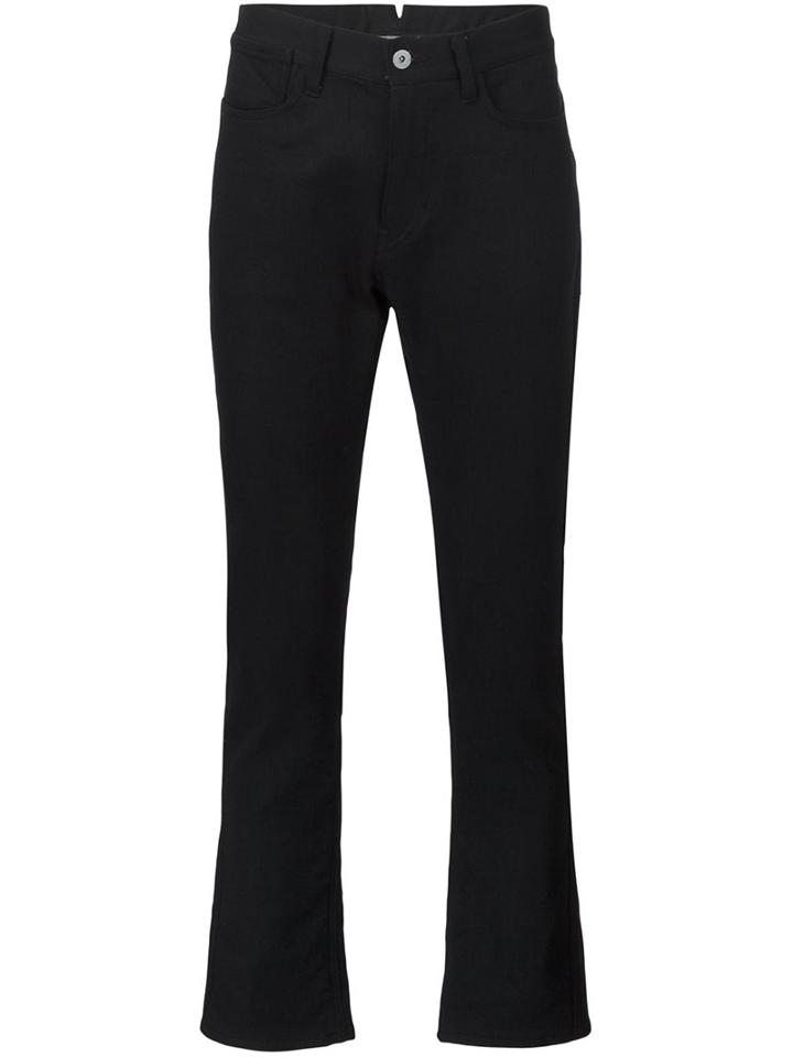 Junya Watanabe Comme Des Garçons Man Pinstripe Patch Pocket Jeans, Men's, Size: Medium, Black, Cotton/polyester