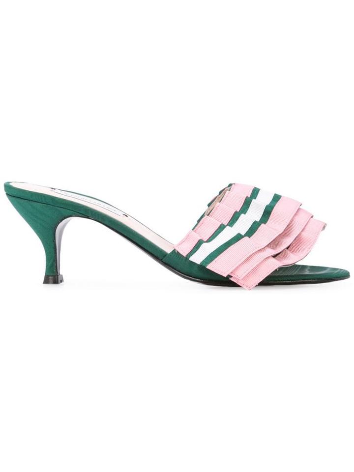 Leandra Medine Pleated Front Mules - Pink
