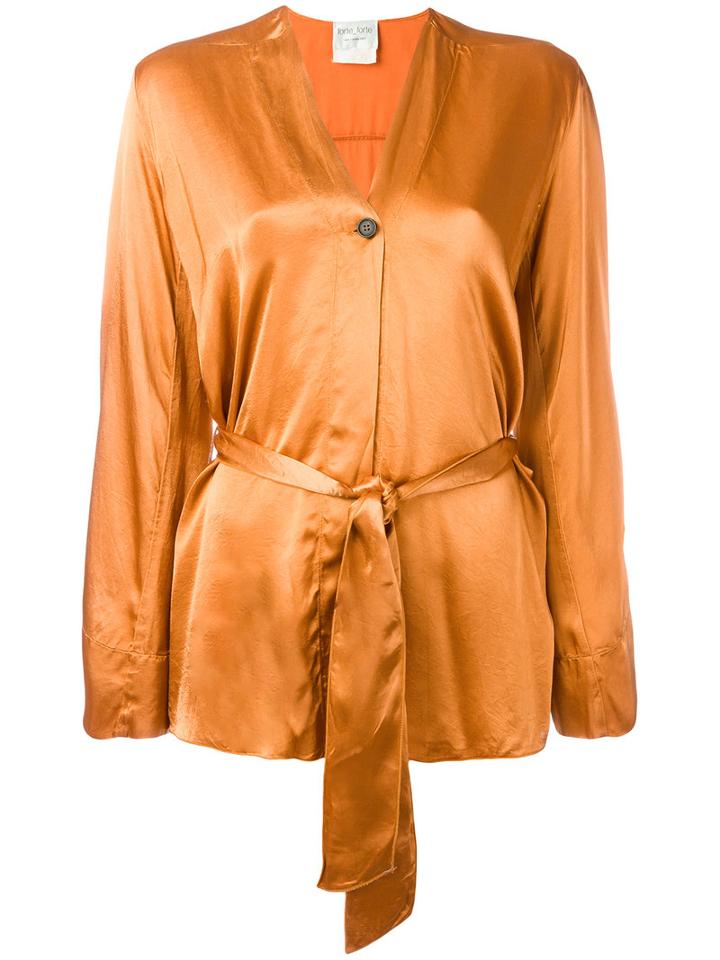 Forte Forte Belted Jacket, Women's, Size: Ii, Yellow/orange, Viscose