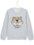 Kenzo Kids Lion Print Sweatshirt, Girl's, Size: 16 Yrs, Grey
