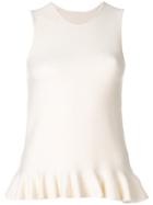 Sottomettimi Frilled Hem Top - White