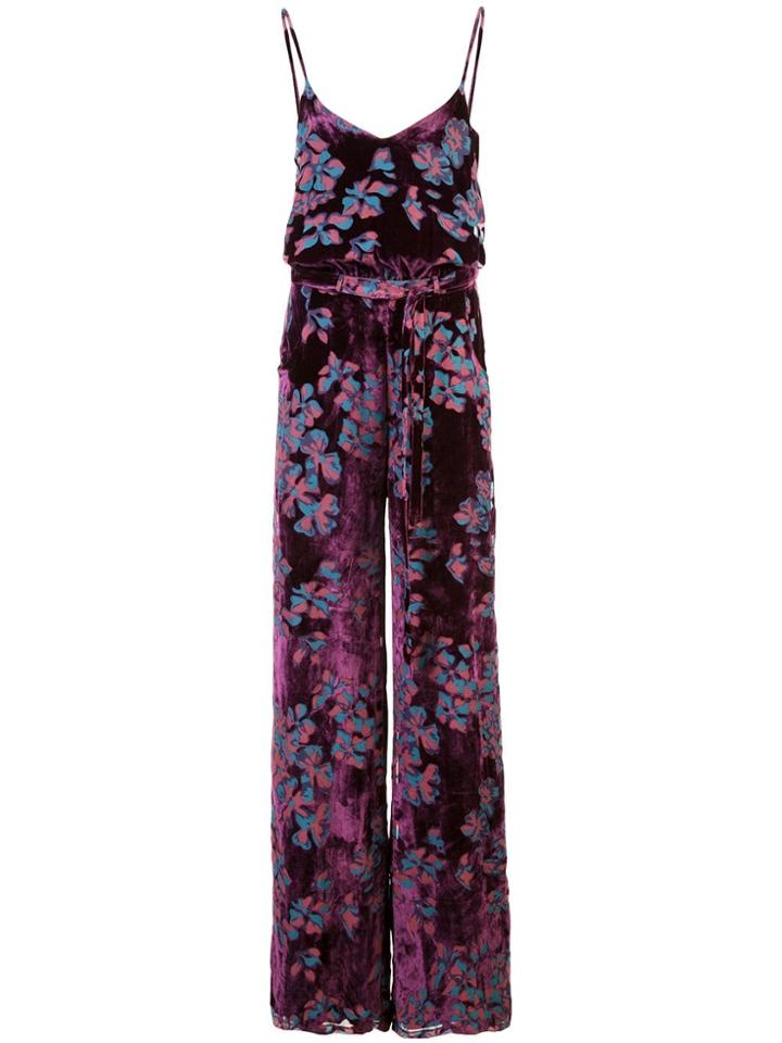 Saloni Velvet Jumpsuit - Pink & Purple