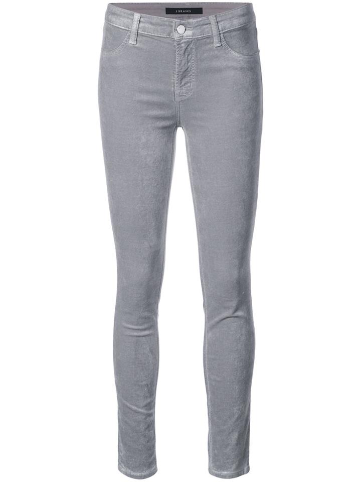 J Brand Mid-rise Skinny Jeans - Grey