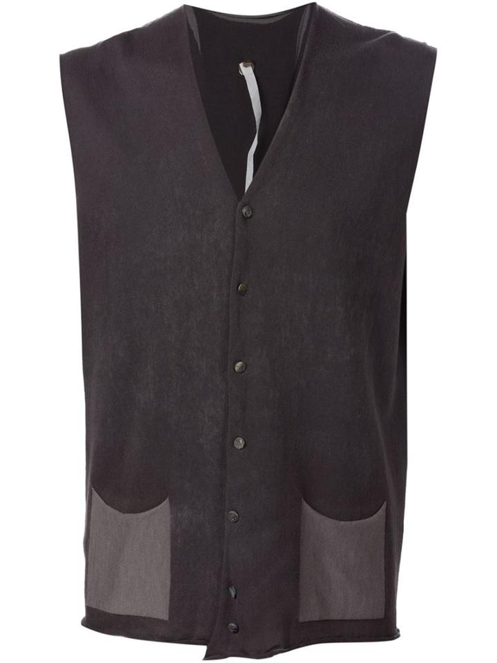 Label Under Construction 'luc' Knitted Vest, Men's, Size: 50, Grey, Cotton