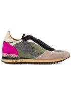 Via Roma 15 Glitter Embellished Lace-up Sneakers - Multicolour