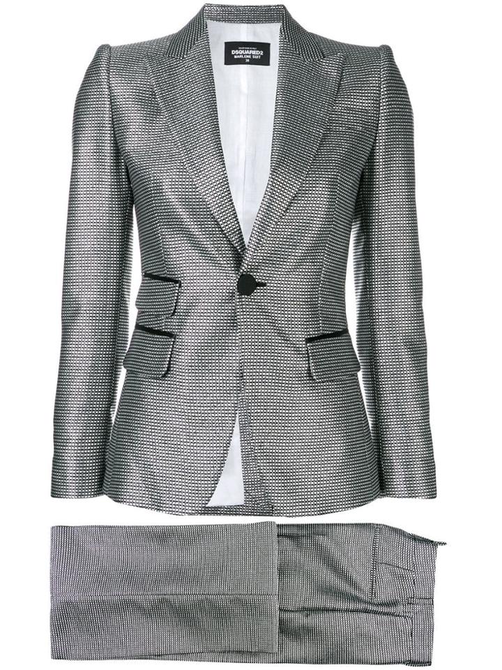 Dsquared2 Metallic Two-piece Suit - Silver