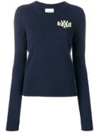 Barrie Cashmere Embroidered Logo Sweater - Blue