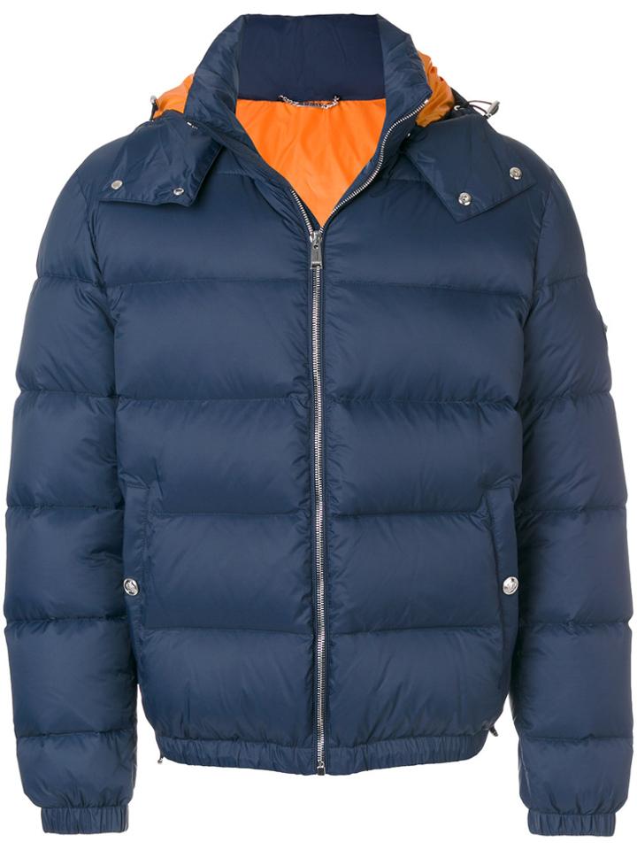 Versace Hooded Puffer Jacket - Blue
