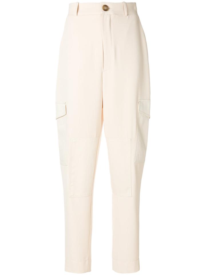 See By Chloé High-waisted Tapered Trousers - Nude & Neutrals