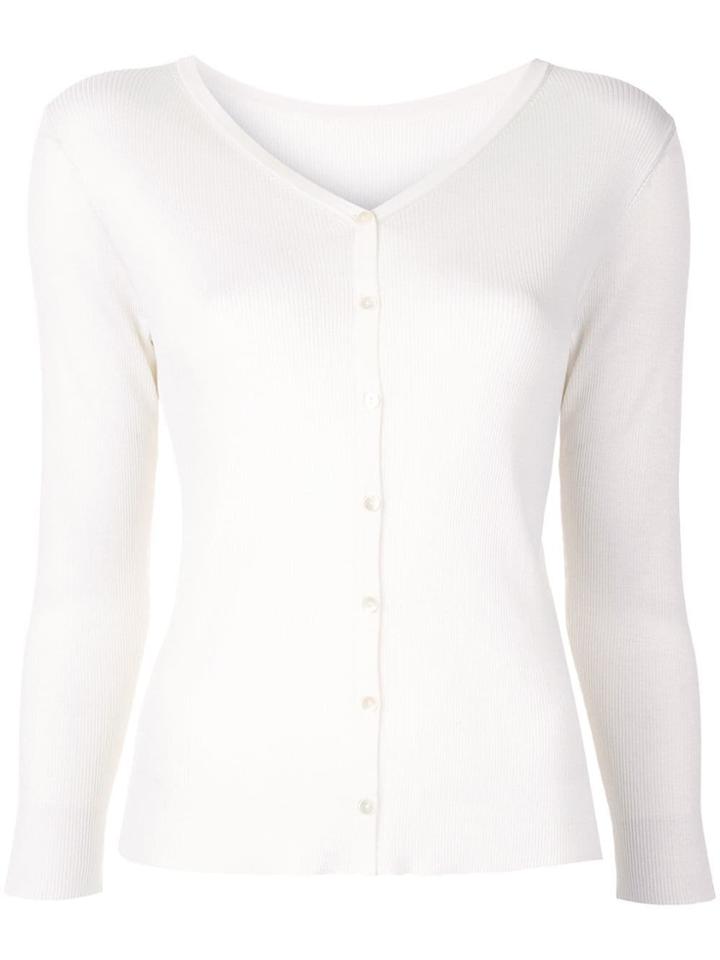 Ballsey Ribbed Cardigan - White