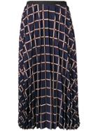 Antonio Marras Flared Print Midi Skirt - Blue