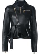 Dsquared2 Belted Biker Jacket, Women's, Size: 42, Black, Viscose/spandex/elastane/leather/polyamide