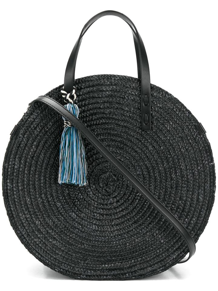 Rebecca Minkoff Tassel Circle Woven Tote Bag - Black