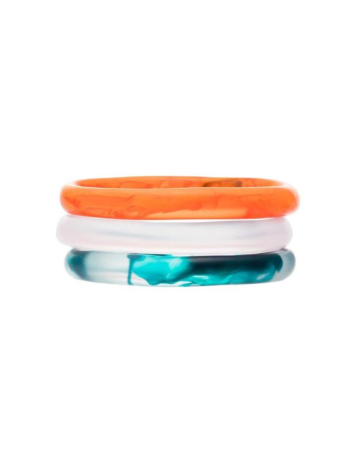 Dinosaur Designs Rockpool Swirl Bangles Set - Inky Swirl Coral Swi