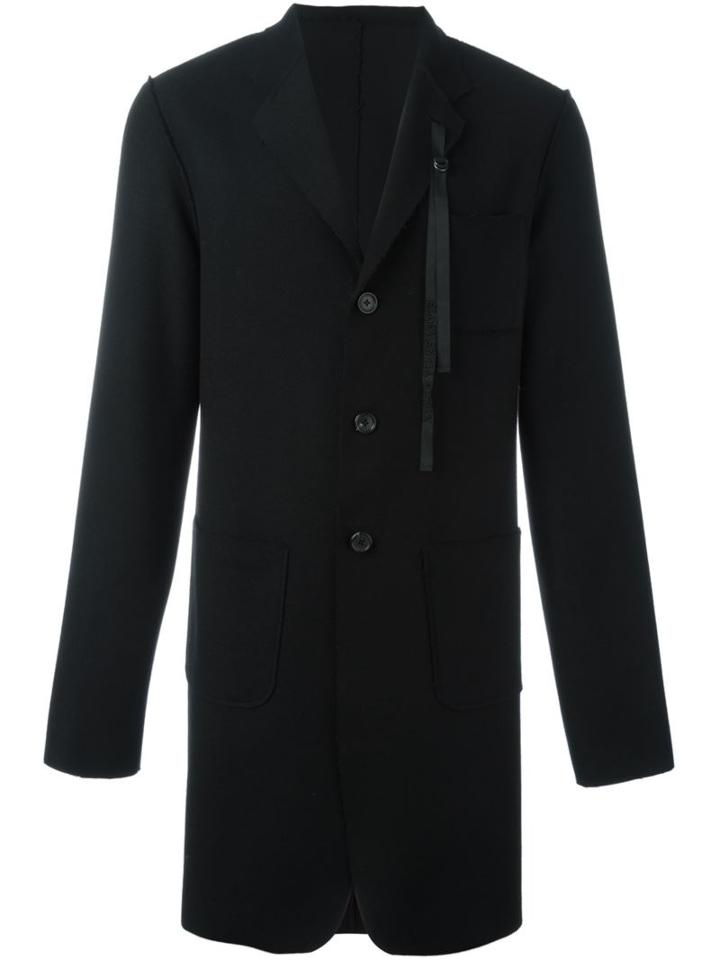 Ann Demeulemeester Grise Strap Detail Coat, Men's, Size: Small, Black, Nylon/wool