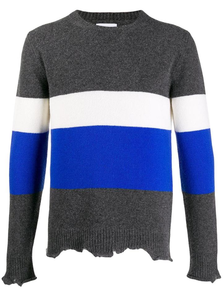 Les Hommes Urban Colour Blocked Jumper - Grey