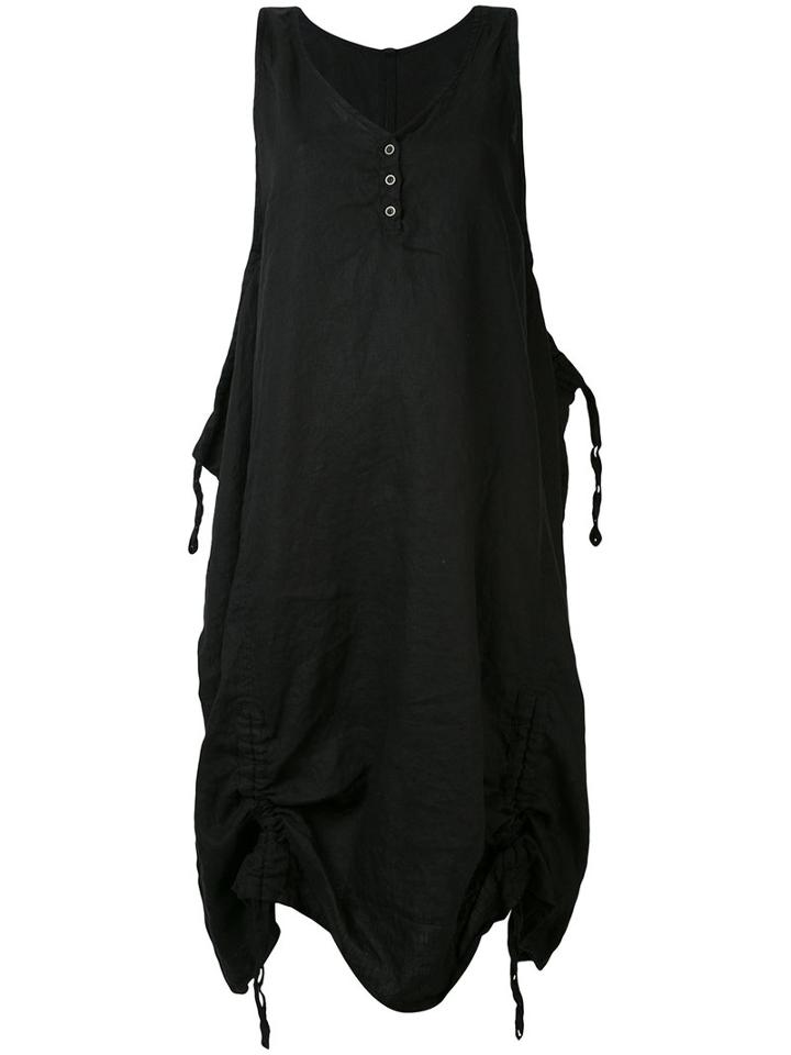 Poème Bohémien - Oversized Drawstring Dress - Women - Linen/flax - 40, Black, Linen/flax