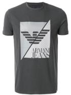 Armani Jeans Split Logo Print T-shirt - Grey