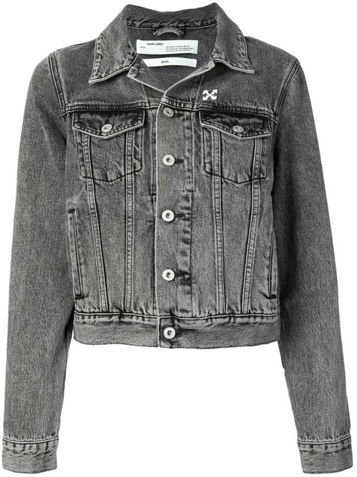 Off-white Arrows Plaque Denim Jacket - Black