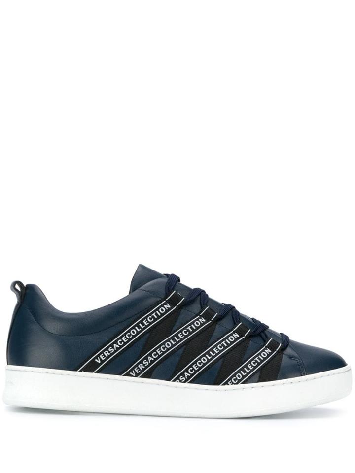 Versace Collection Logo Printed Sneakers - Blue
