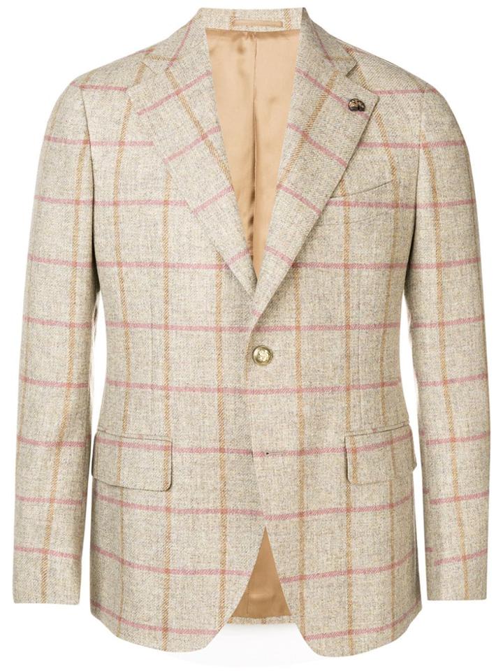Gabriele Pasini Checked Single-breasted Blazer - Nude & Neutrals