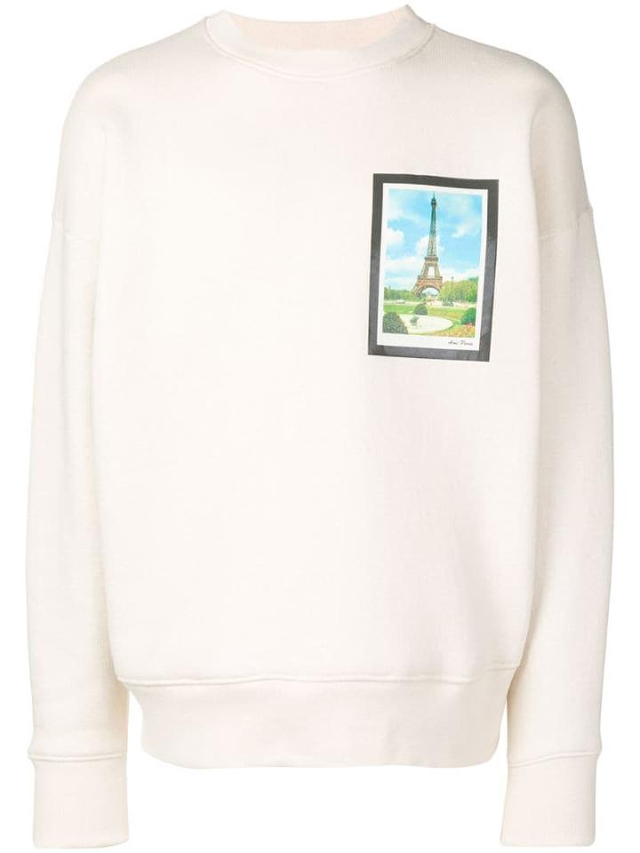 Ami Alexandre Mattiussi Crewneck Sweat With Postcard Print - White