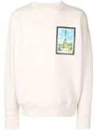 Ami Alexandre Mattiussi Crewneck Sweat With Postcard Print - White