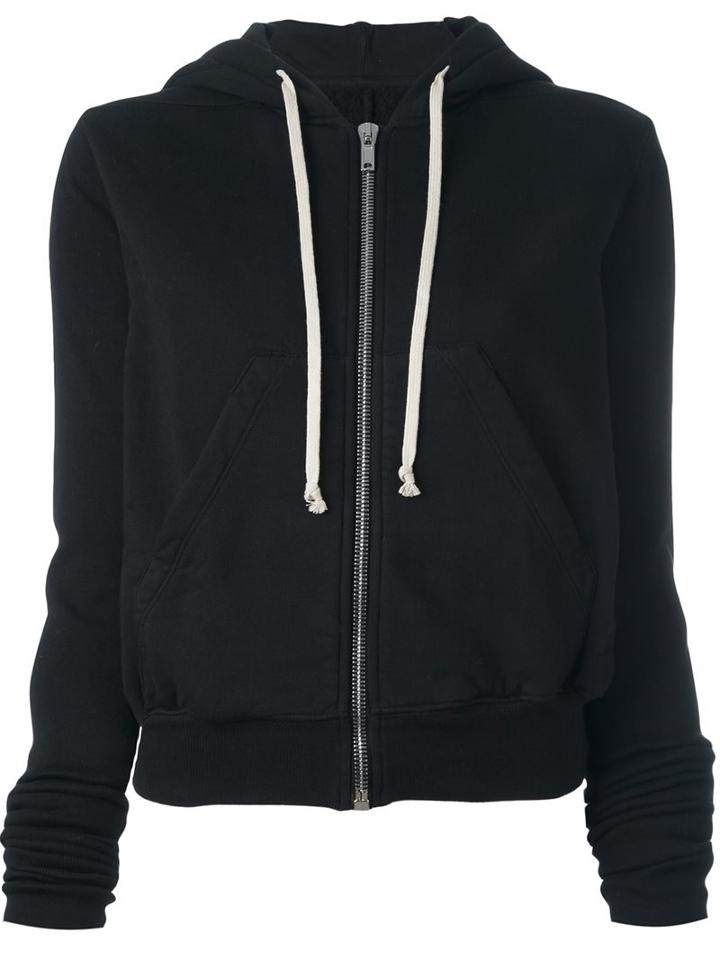 Rick Owens Drkshdw Exaggerated Sleeve Hoodie, Women's, Size: Large, Black, Cotton