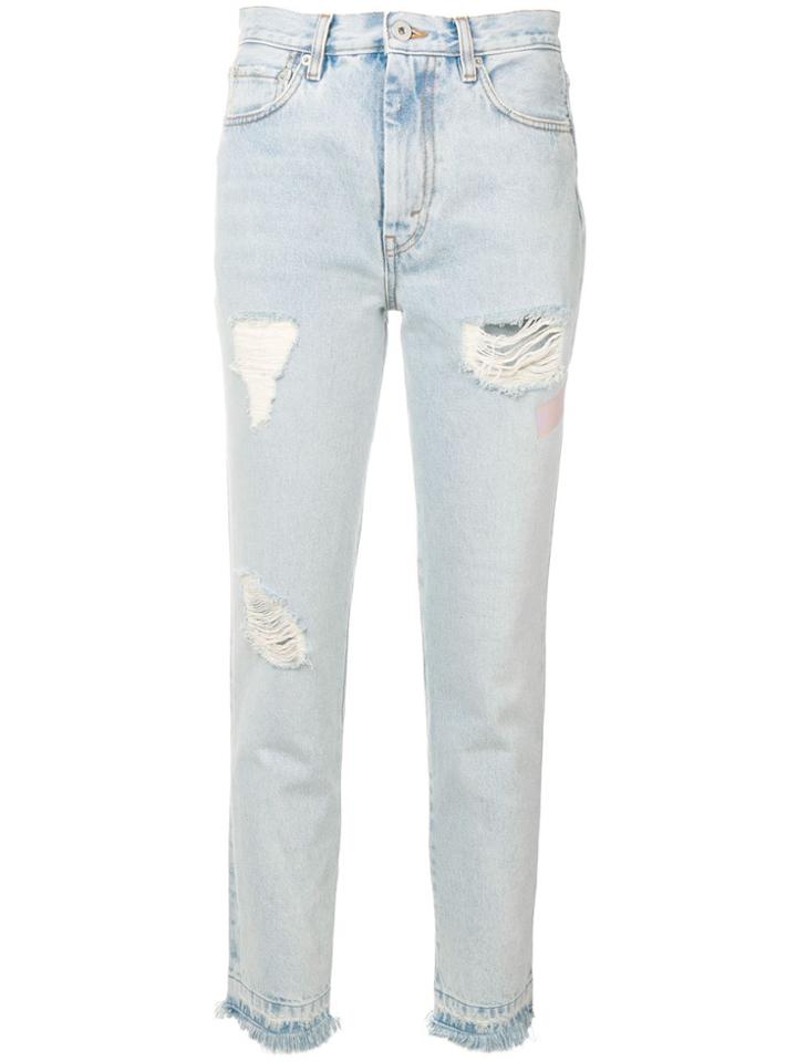Heron Preston Distressed Effect Jeans - Blue