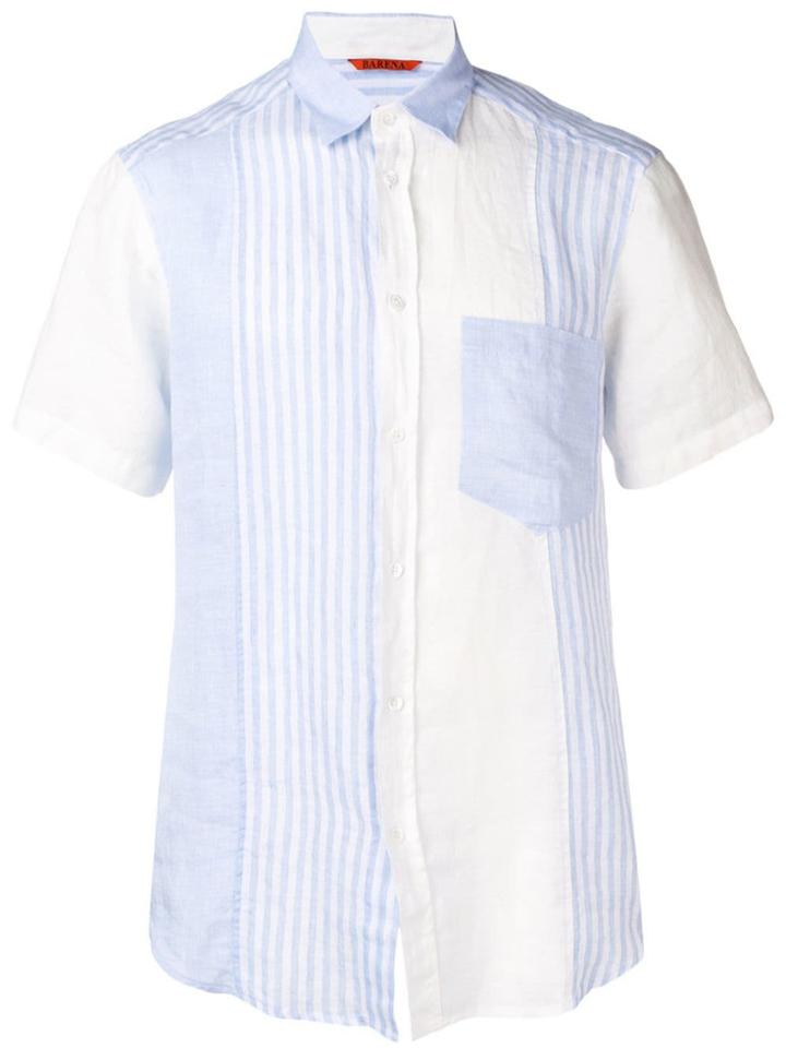 Barena Striped Patchwork Shirt - Blue