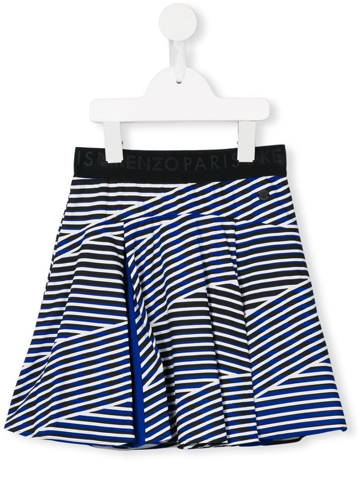 Kenzo Kids Striped Skater Skirt, Girl's, Size: 12 Yrs, Blue