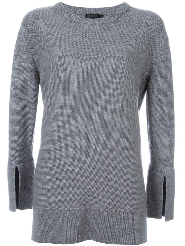 Calvin Klein Collection Crew Neck Jumper, Women's, Size: Small, Grey, Cashmere