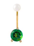 Delfina Delettrez 'magic Triangle' Topaz, Diamond And Pearl Earring