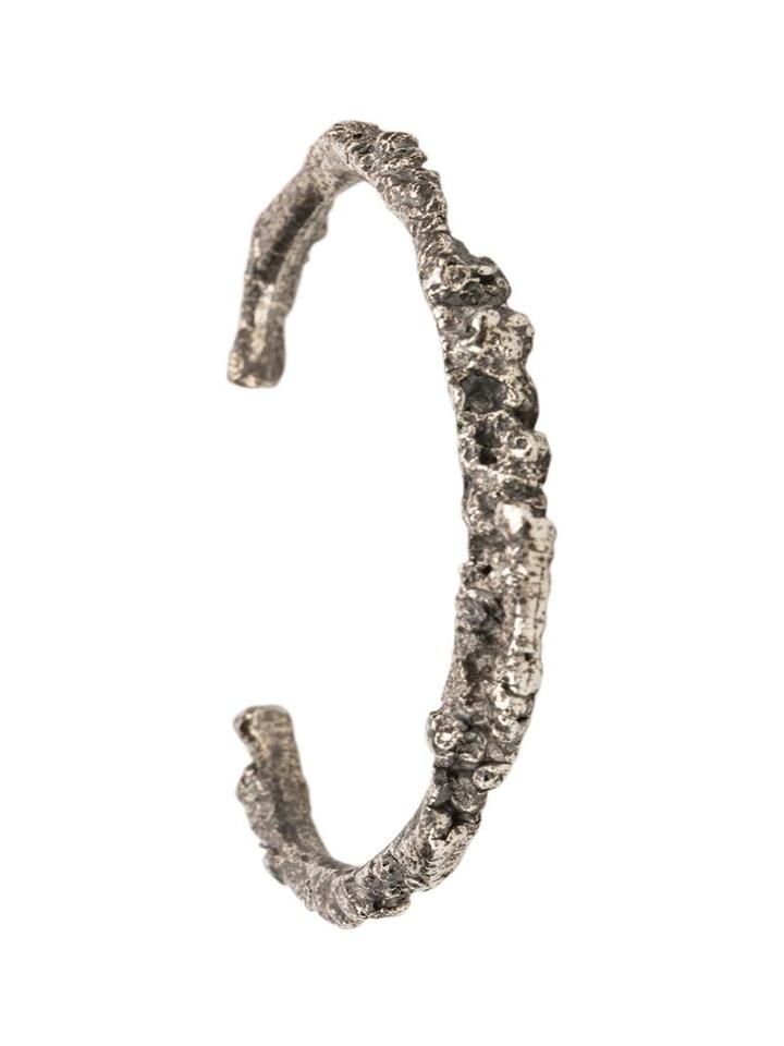 Tobias Wistisen Textured Cuff Bracelet, Adult Unisex, Size: Large, Metallic