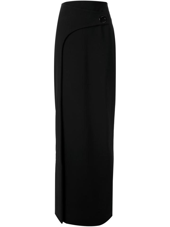Mugler Side Slit Long Skirt, Women's, Size: 36, Black, Spandex/elastane/acetate/viscose