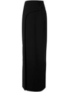 Mugler Side Slit Long Skirt, Women's, Size: 36, Black, Spandex/elastane/acetate/viscose