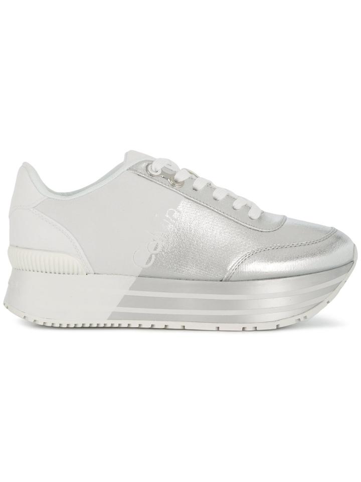 Calvin Klein Jeans Flatform Colour-block Sneakers - Metallic