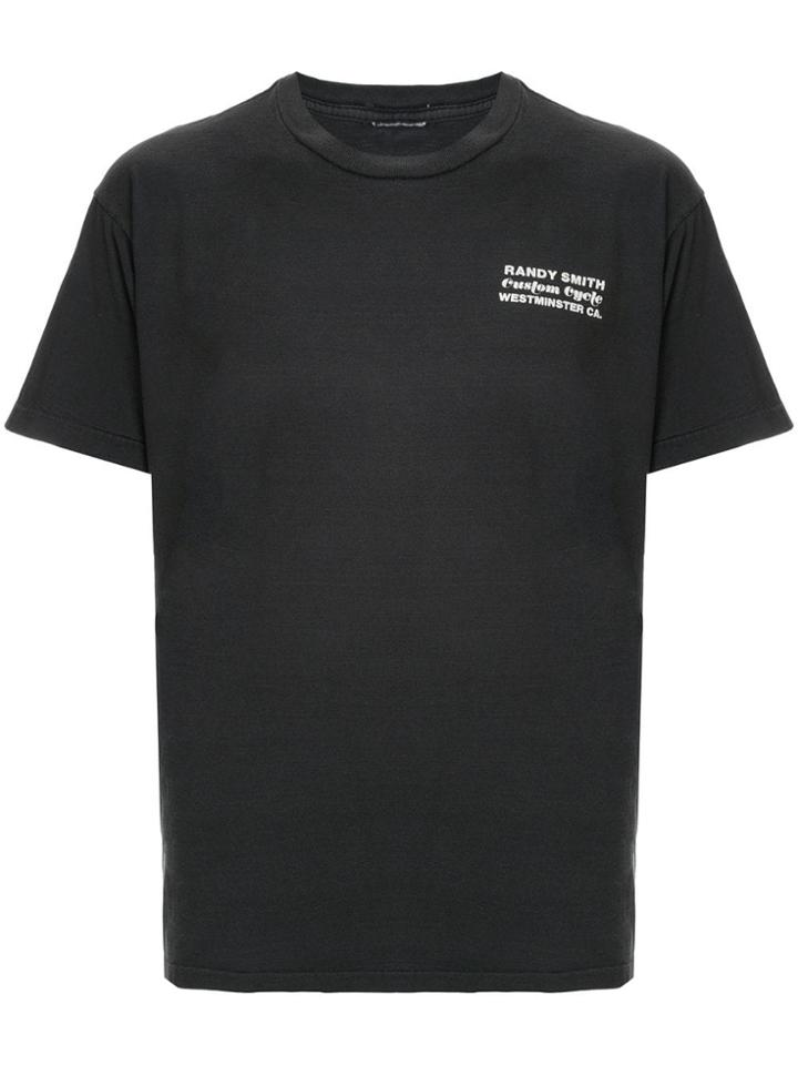 Fake Alpha Vintage Motorcycle Print T-shirt - Black